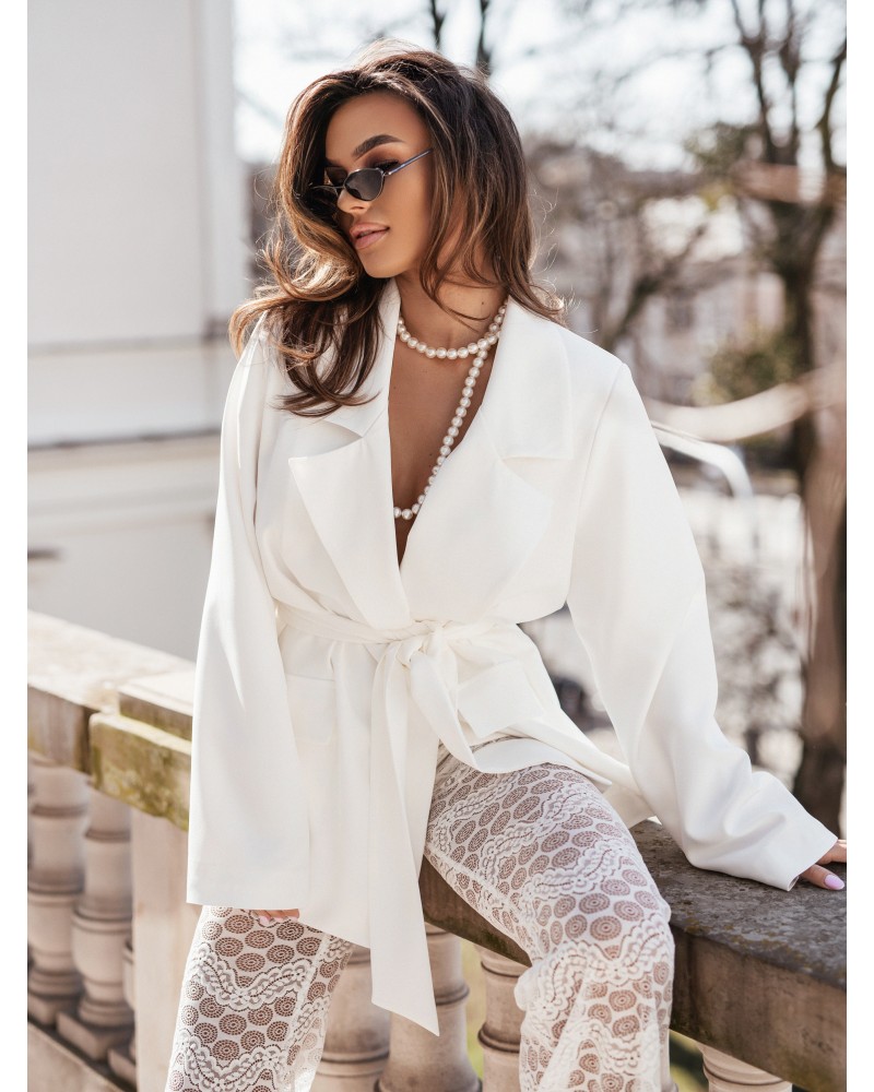 SPODNIE DZWONY KORONKA ▪️BIAŁE