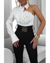 ORYGINALNA KOSZULA WHITE Z KWIATEM