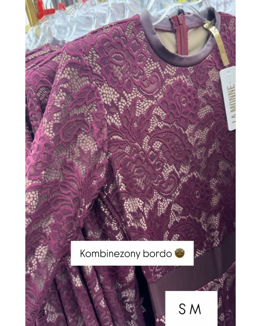 KOMBINEZON KORONKA VINTAGE ▪️bordo