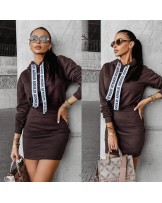 SUKIENKA Z KAPTUREM ▪️Brąz