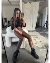 LEGGINSY STEP LEATHER ▪️czekoladowe
