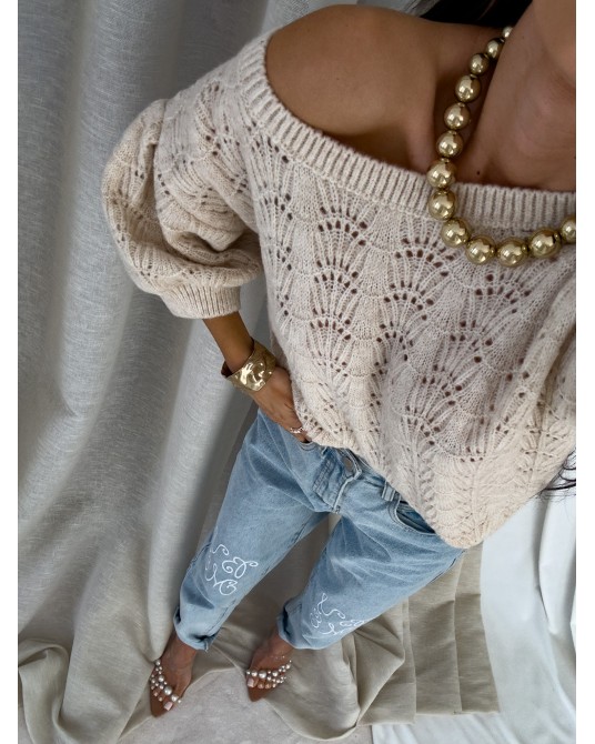 SWETEREK AŻUROWY ▪️SPRING beżowy