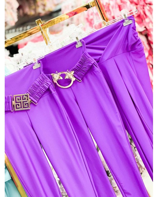 MODELUJĄCE LEGGINSY Z PASKIEM ▪️LYCRA FIOLET