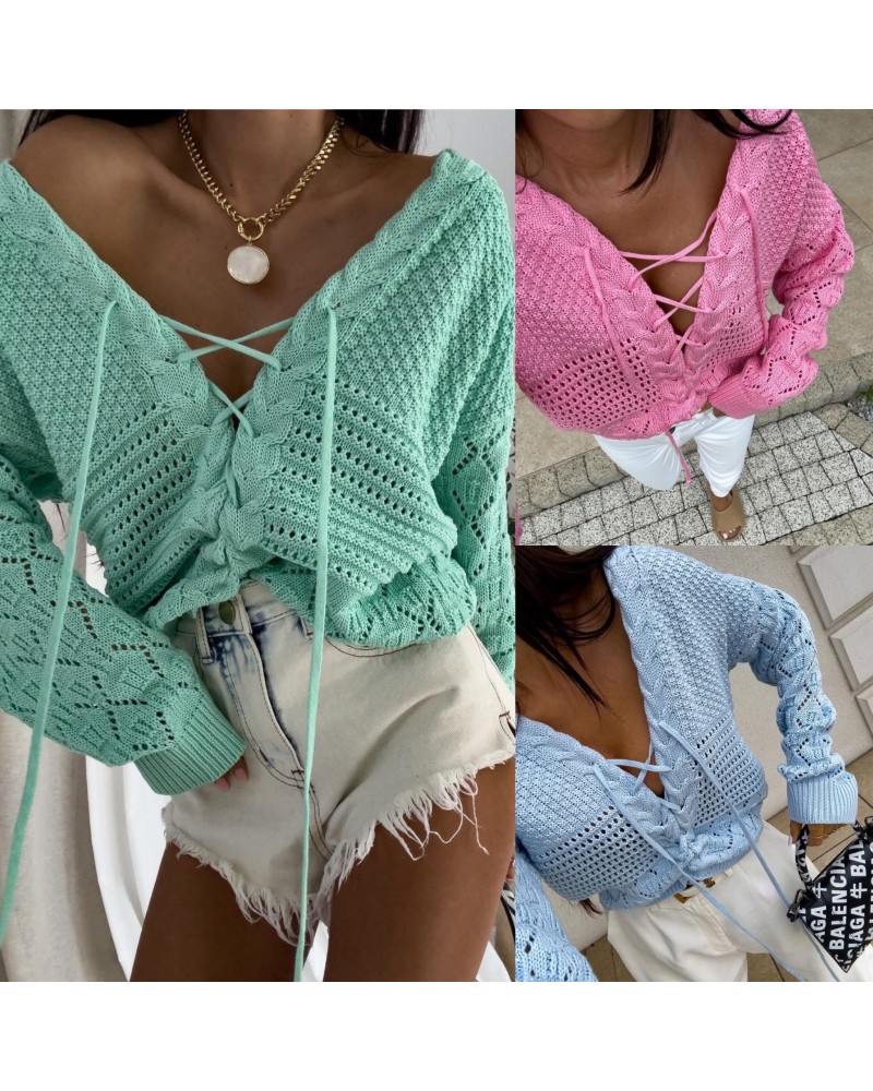 SWETER Z WIĄZANIEM ▪️SPRING KOLORY