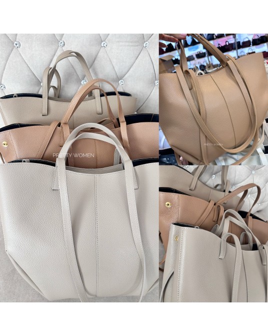 SKÓRZANA TOREBKA A4 ▪️ECRU