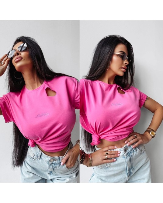 T▪️SHIRT Heart różowy