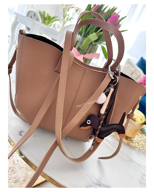 SKÓRZANA TOREBKA MID  ▪️CAMEL