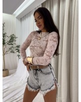 BLUZKA KORONKA ▪️pudrowy róż
