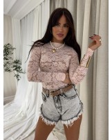 BLUZKA KORONKA ▪️pudrowy róż