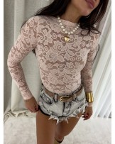 BLUZKA KORONKA ▪️pudrowy róż