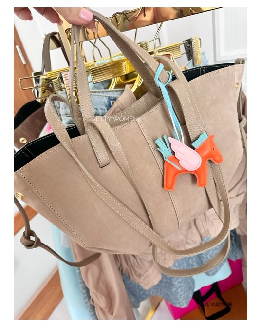 SKÓRZANA TOREBKA MID  ▪️POLENE beżowa