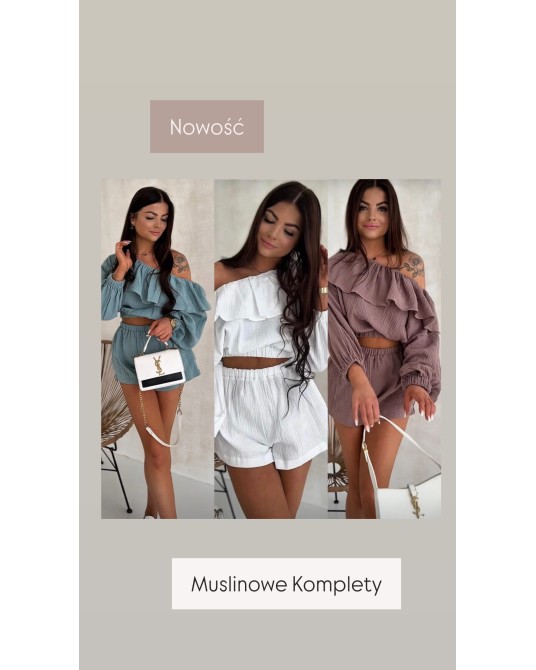 Muślinowy komplet BIAŁY ▪️