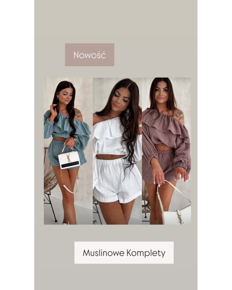 Muślinowy komplet BIAŁY ▪️