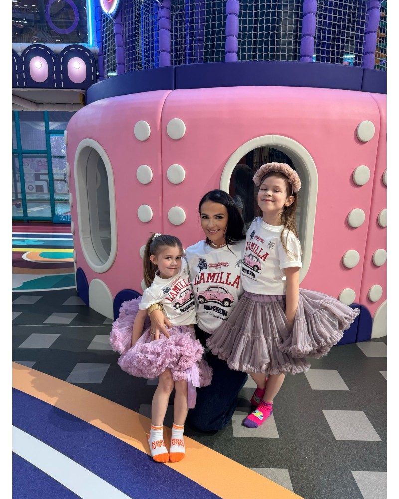 KOSZULKA LA MILLA CAR WHITE ▪️KIDS DLA DZIEWCZYNKI