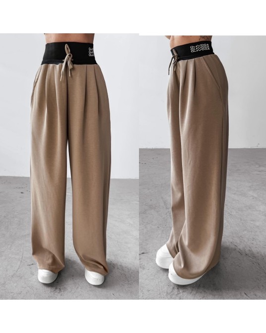 Spodnie z wysokim STANEM ▪️brąz