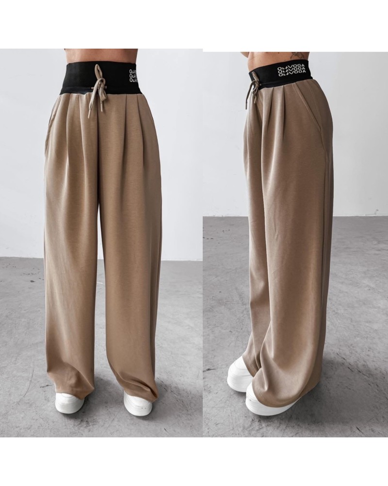 Spodnie z wysokim STANEM ▪️brąz