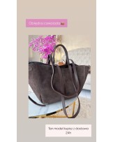 DUŻA ZAMSZOWA TOREBKA CZEKOLADOWA  ▪️