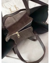 DUŻA ZAMSZOWA TOREBKA CZEKOLADOWA  ▪️