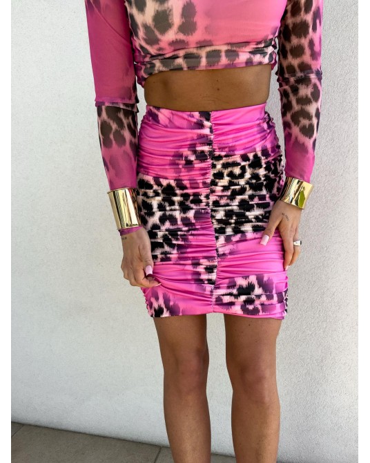 SPÓDNICA MINI GEPARD ▪️różowa