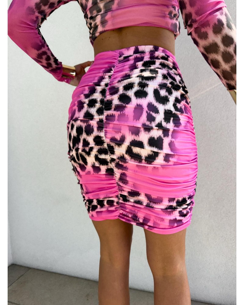 SPÓDNICA MINI GEPARD ▪️różowa