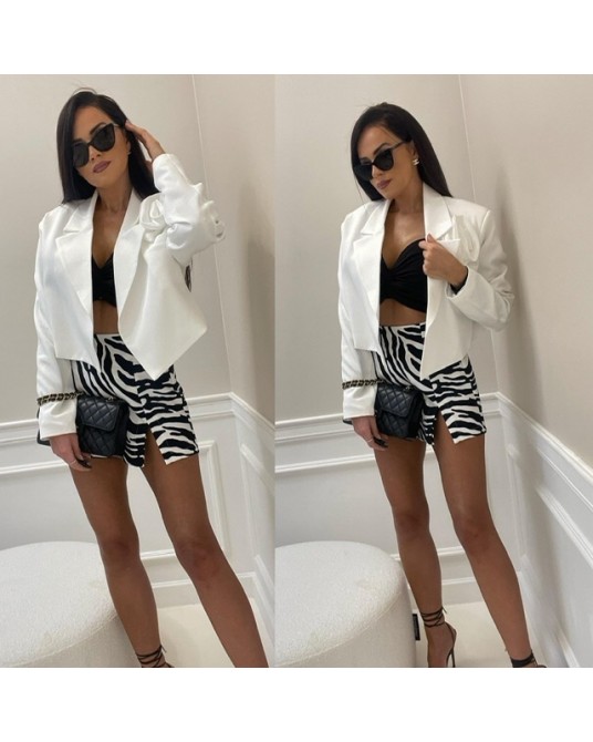 MARYNARKA ELLIE  Z RÓŻA SHORTS ▪️ECRU