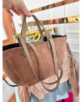 SKÓRZANA TOREBKA MID  ▪️POLENE TAUPE