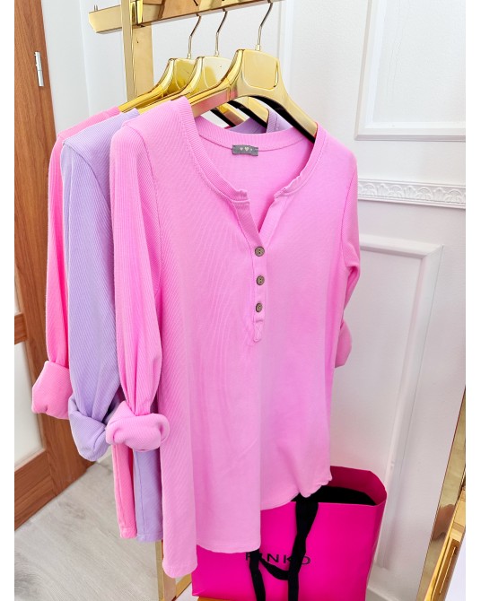 BLUZKA Basic PRĄŻEK ▪️RÓŻ CUKIEREK