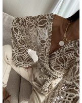 BLUZKA KIMONO AŻUROWE ▪️premium BEŻ