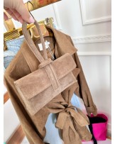 Torebka pętelka ▪️SKÓRA TAUPE