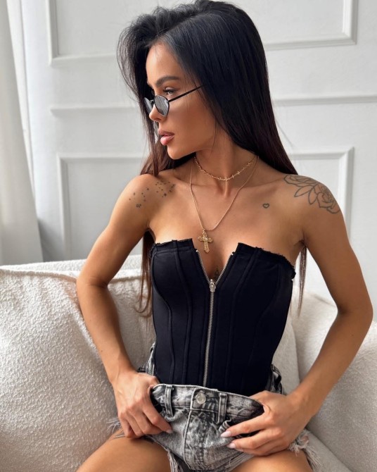 DZIANINOWY GORSET ▪️czarny