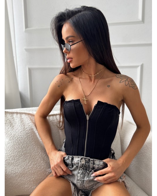 DZIANINOWY GORSET ▪️czarny