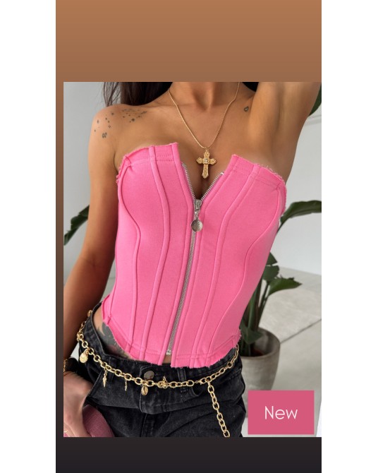 DZIANINOWY GORSET ▪️różowy