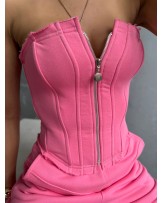 DZIANINOWY GORSET ▪️różowy