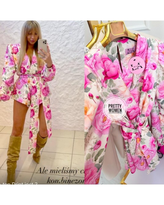 KOMBINEZON Z WIĄZANIEM ▪️kwiaty Premium
