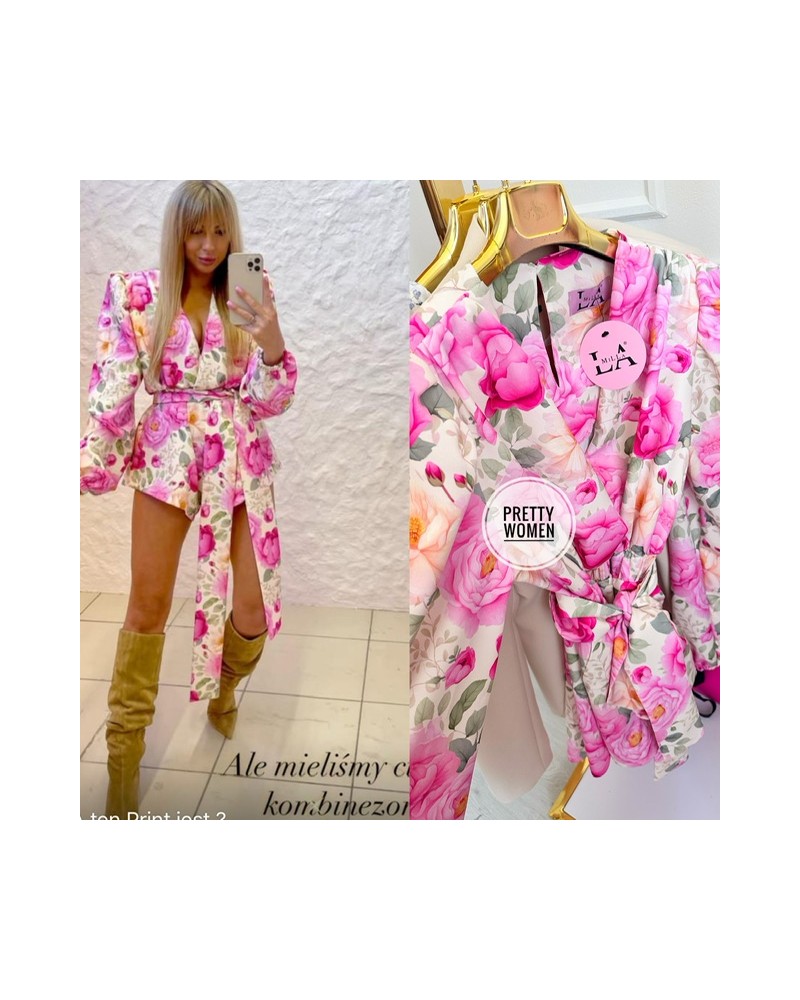 KOMBINEZON Z WIĄZANIEM ▪️kwiaty Premium