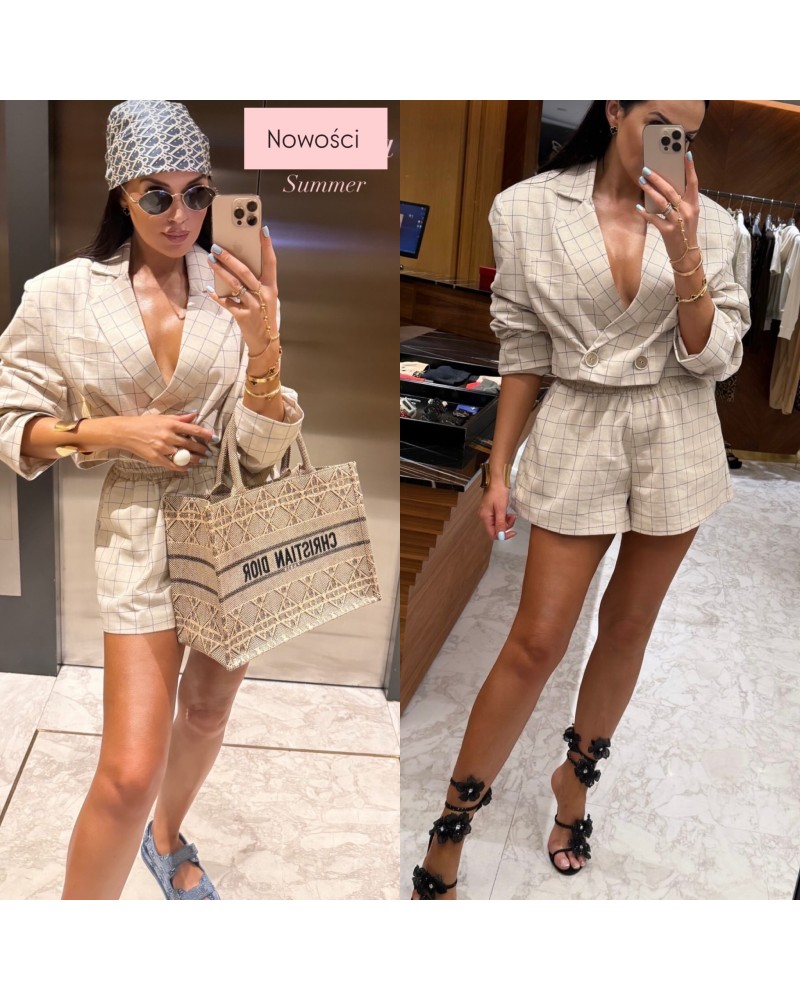 Lniany KOMPLET ▪️marynarka spodenki