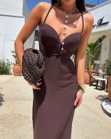 MAXI  SUKIENKA  CZEKOLADOWA