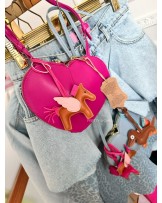 SKÓRZANA TOREBKA SERCE ▪️Alaila styl Różowa