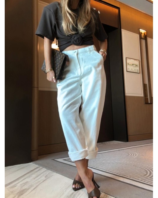 JEANSY MOM FIT ▪️OFF WHITE