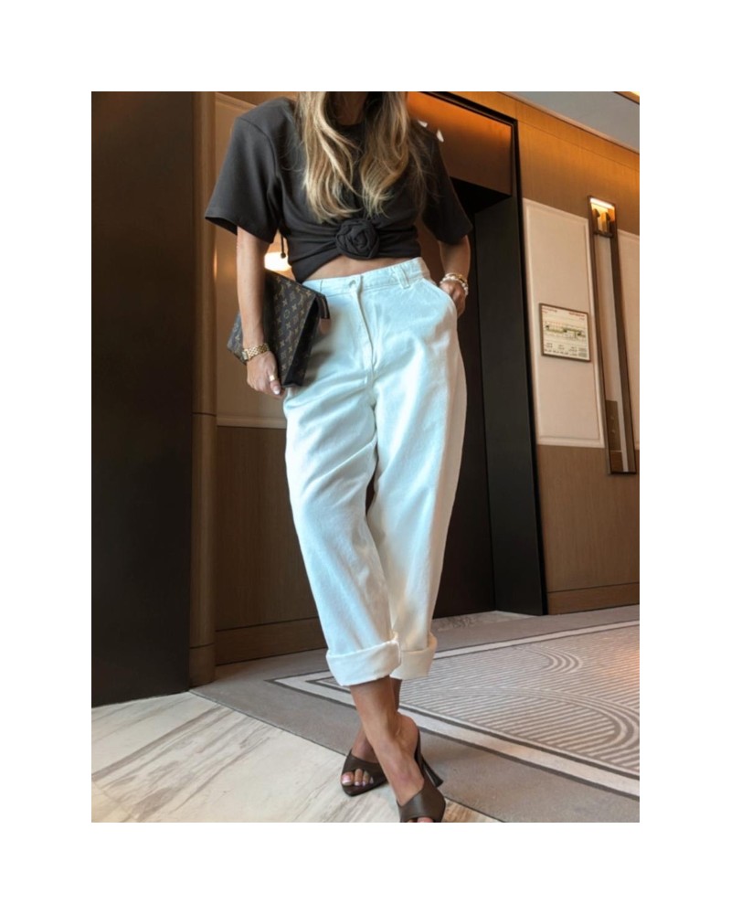 JEANSY MOM FIT ▪️OFF WHITE