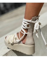 SKÓRZANE SANDAŁY  ▪️IXIH BEZOWE 