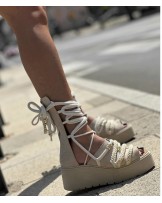 SKÓRZANE SANDAŁY  ▪️IXIH BEZOWE 