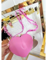 SKÓRZANA TOREBKA SERCE ▪️Alaila styl Różowa