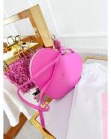 SKÓRZANA TOREBKA SERCE ▪️Alaila styl Różowa