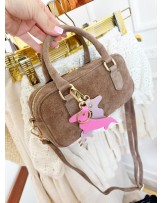 Skórzany brelok Jamnik RÓŻ