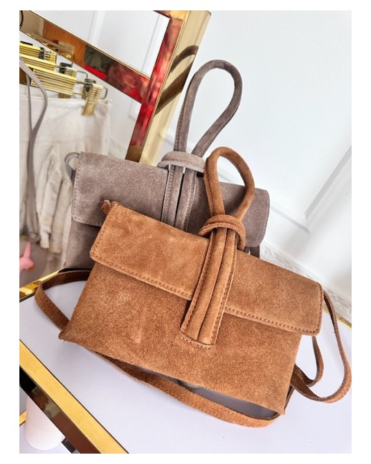 Torebka pętelka ▪️SKÓRA Camel