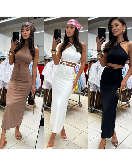 KOMPLET TOP I SPÓDNICA ▪️czarny