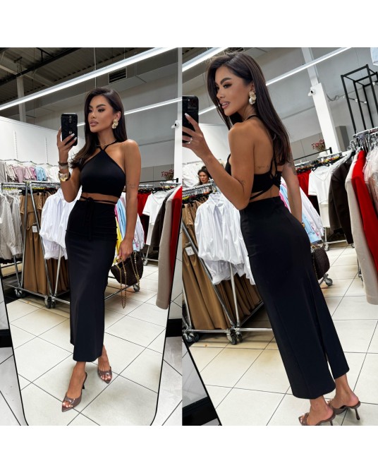 KOMPLET TOP I SPÓDNICA ▪️czarny