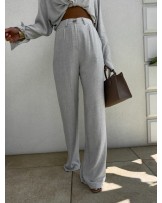 SPODNIE NATURAL LEN ▪️szaro-beż