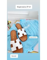 SKÓRZANE KLAPKI HH STYL  ▪️Białe
